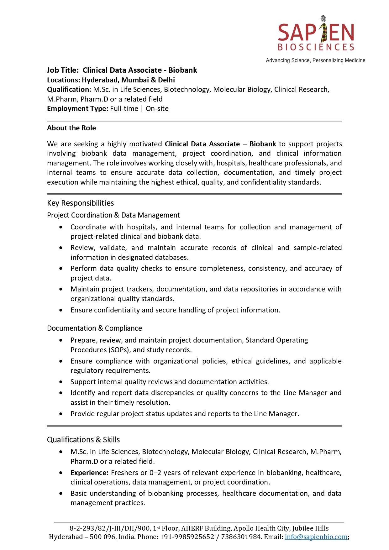 Clinical Data Associate - Biobank- Hyd, Mumb & Del_page-0001